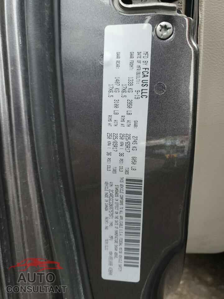 DODGE CARAVAN 2019 - 2C4RDGCG9KR757971