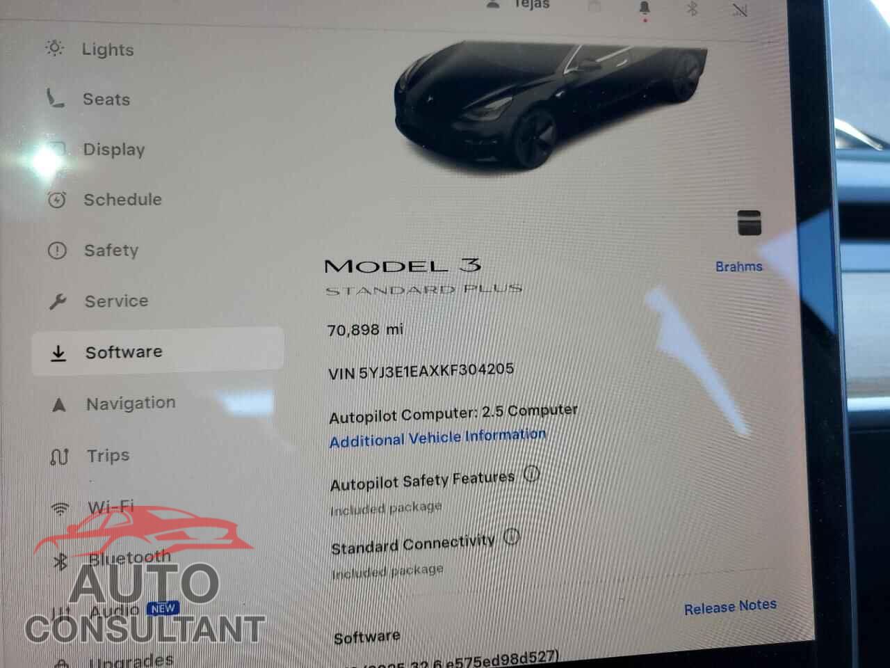 TESLA MODEL 3 2019 - 5YJ3E1EAXKF304205