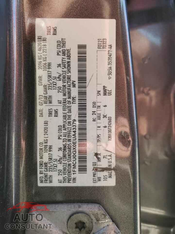 FORD ESCAPE 2014 - 1FMCU0GX0EUA43379
