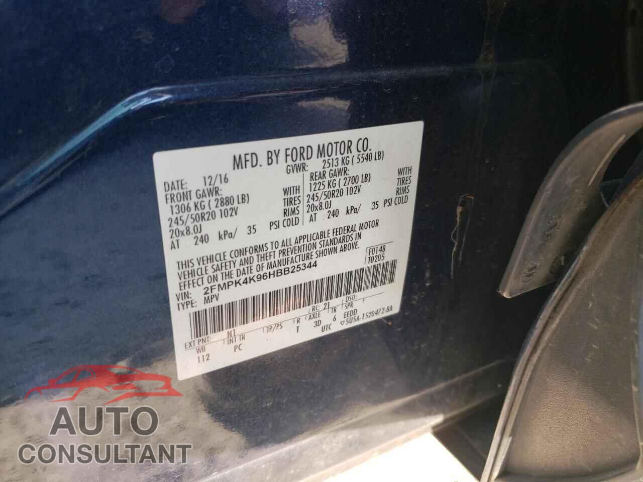 FORD EDGE 2017 - 2FMPK4K96HBB25344