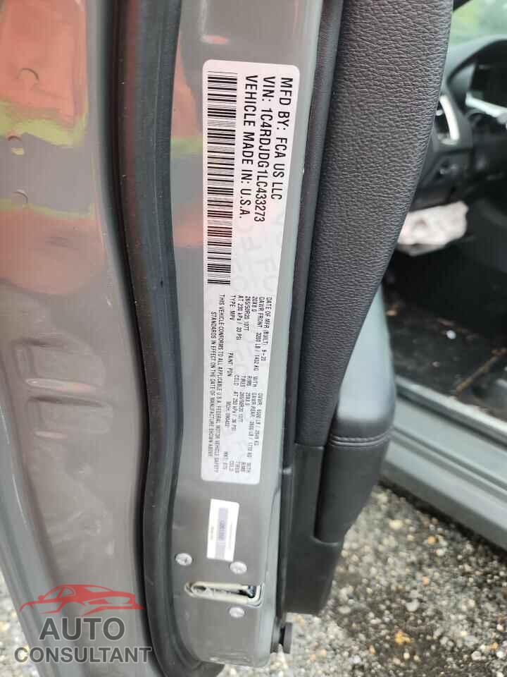DODGE DURANGO 2020 - 1C4RDJDG1LC433273