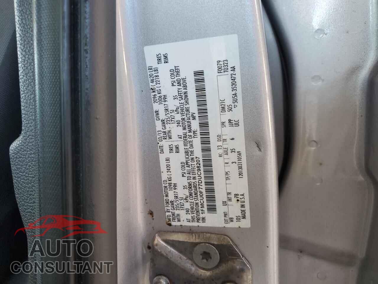 FORD ESCAPE 2013 - 1FMCU0F77DUC98207
