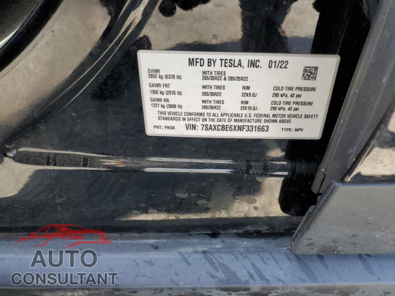TESLA MODEL X 2022 - 7SAXCBE6XNF331663