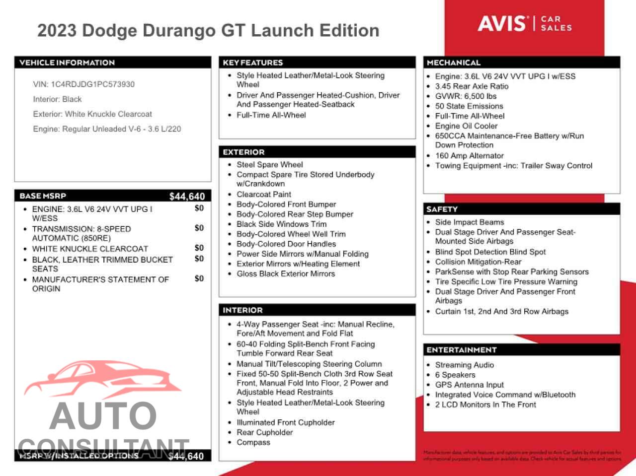 DODGE DURANGO 2023 - 1C4RDJDG1PC573930