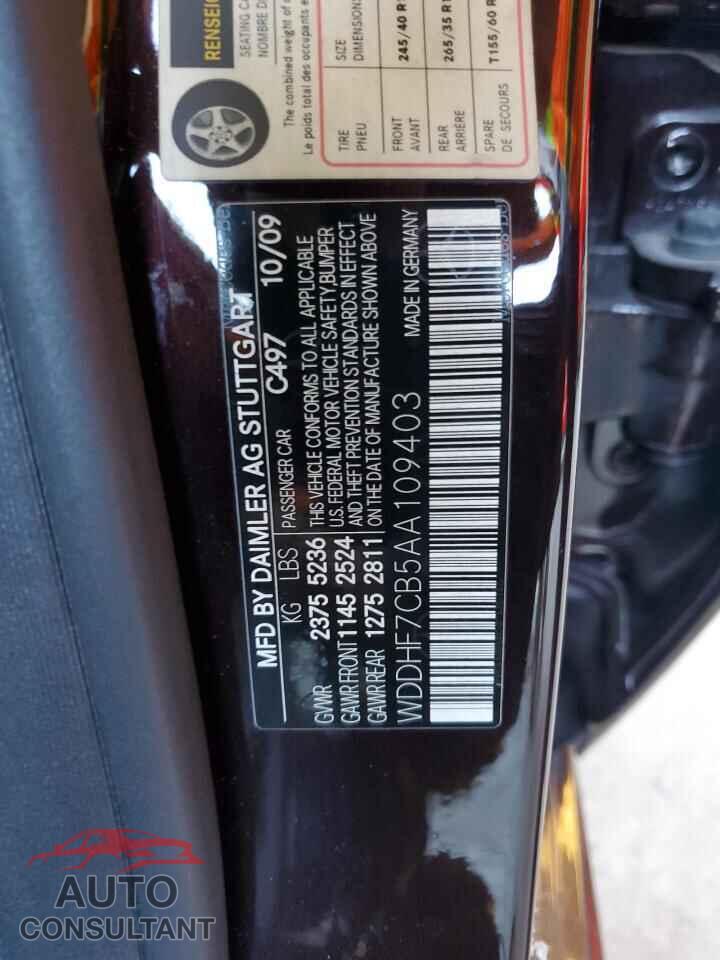 MERCEDES-BENZ E-CLASS 2010 - WDDHF7CB5AA109403