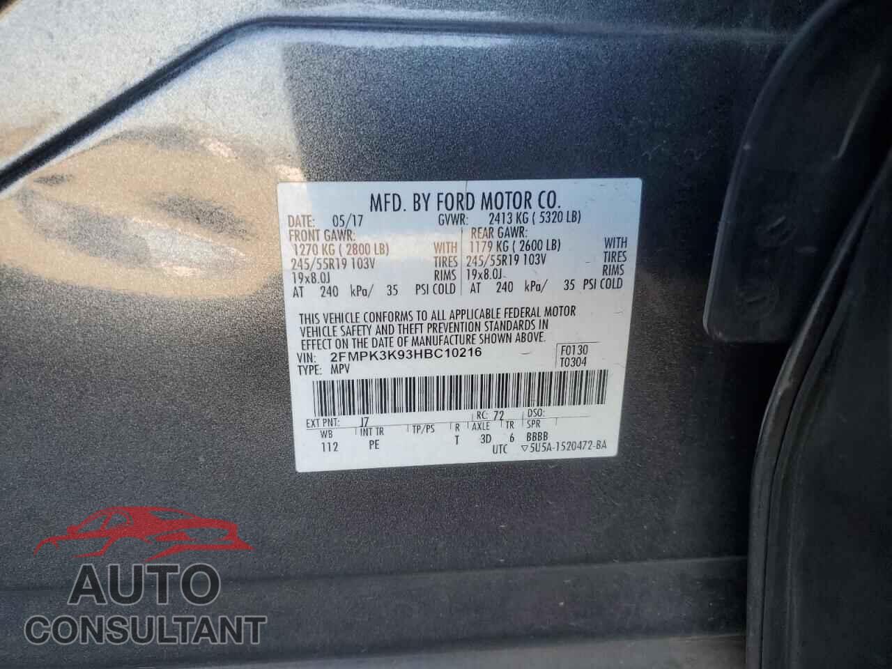FORD EDGE 2017 - 2FMPK3K93HBC10216
