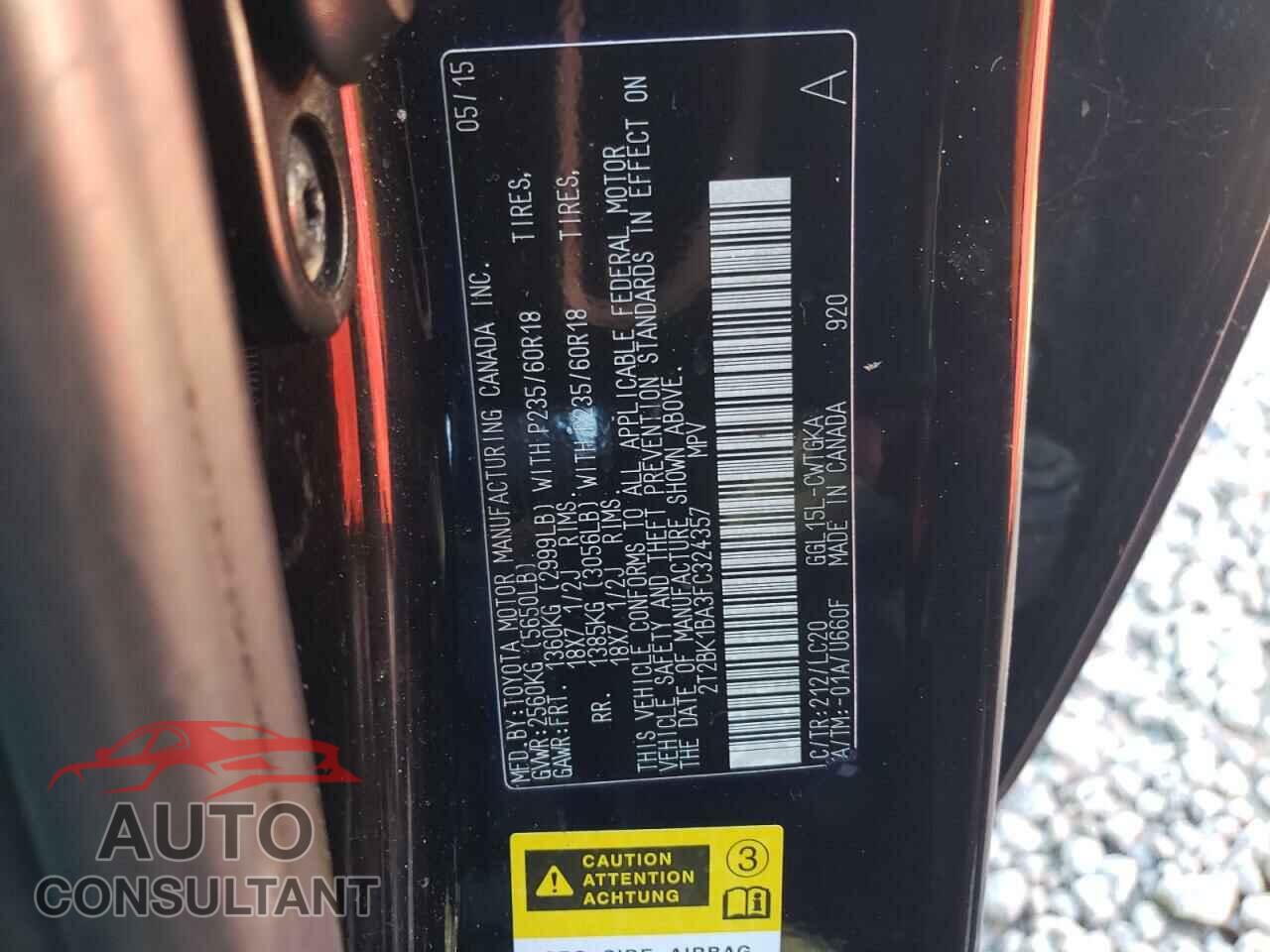 LEXUS RX350 2015 - 2T2BK1BA3FC324357
