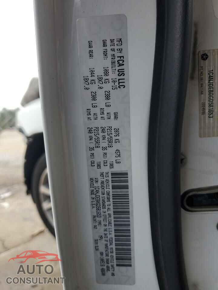 JEEP COMPASS 2016 - 1C4NJDEB0GD581653