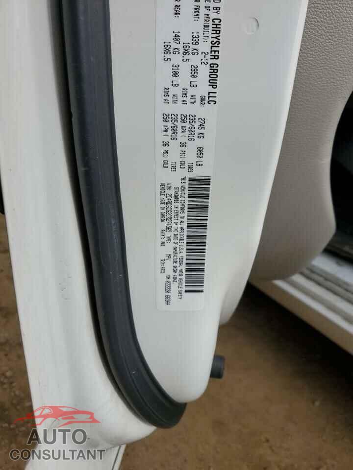 DODGE CARAVAN 2012 - 2C4RDGCG2CR274565