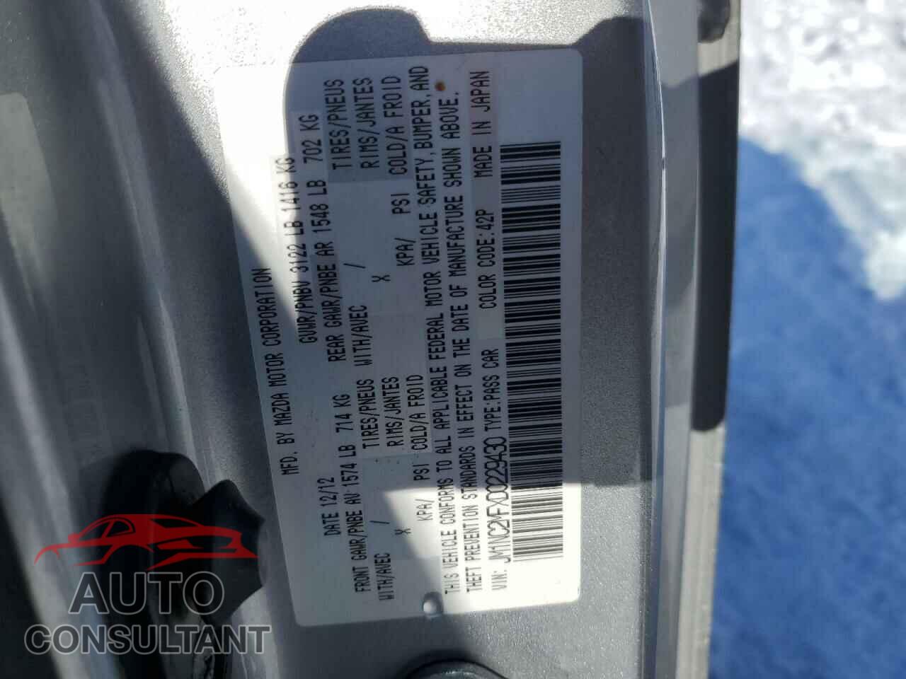 MAZDA MX5 2013 - JM1NC2MFXD0229430