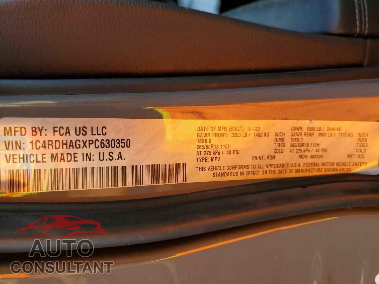 DODGE DURANGO 2023 - 1C4RDHAGXPC630350