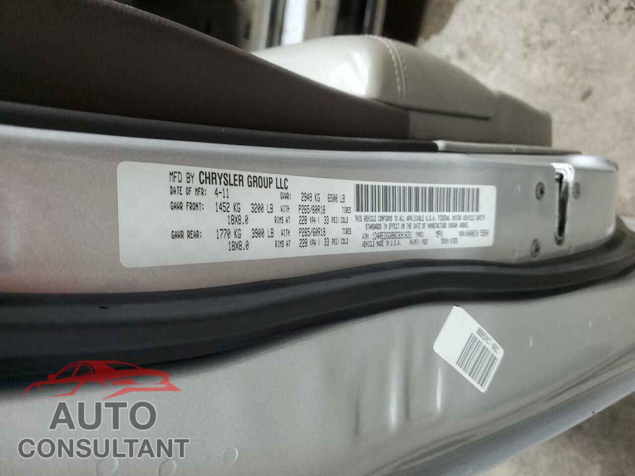 DODGE DURANGO 2011 - 1D4RE2GG8BC691631