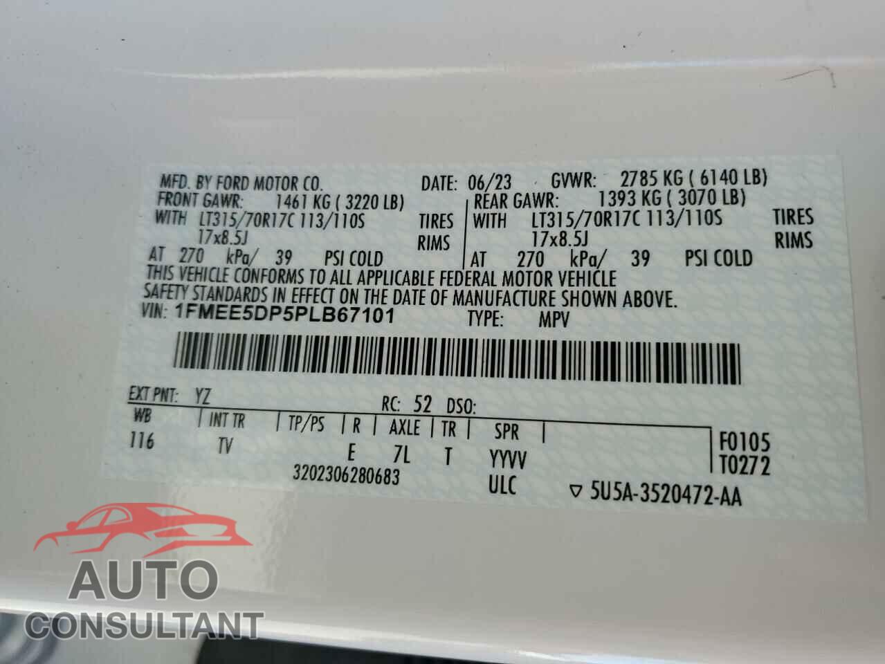 FORD BRONCO 2023 - 1FMEE5DP5PLB67101