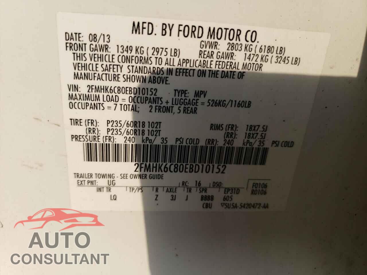 FORD FLEX 2014 - 2FMHK6C80EBD10152