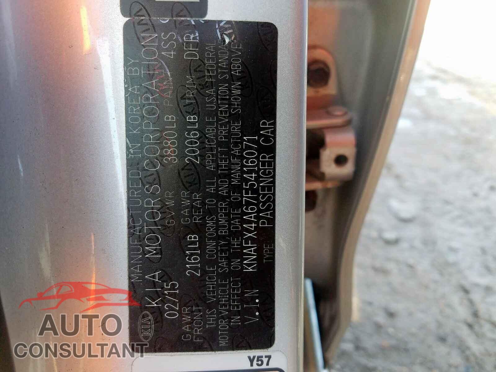 KIA FORTE 2015 - KNAFX4A67F5416071