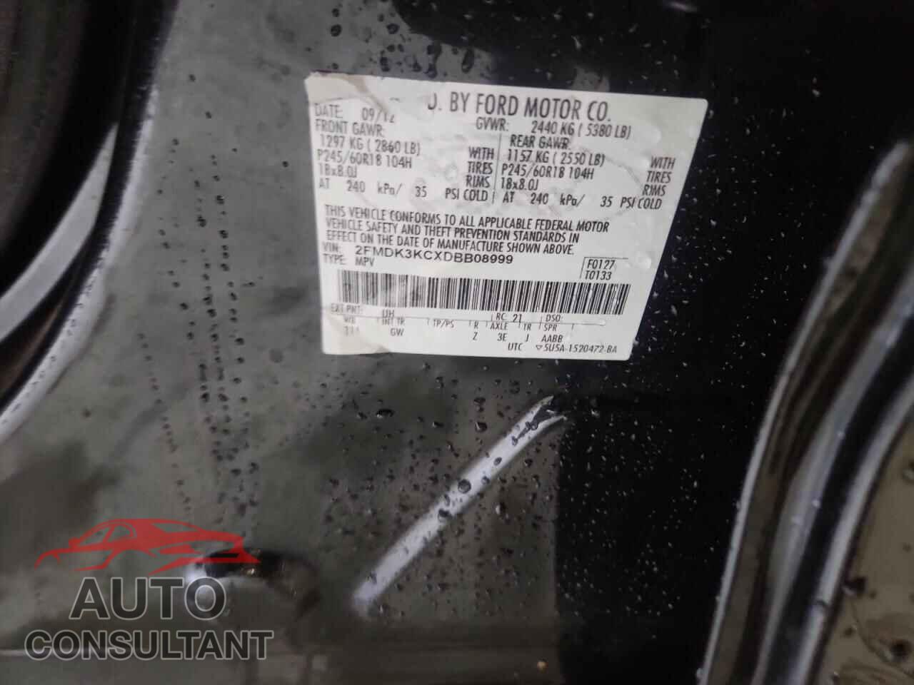 FORD EDGE 2013 - 2FMDK3KCXDBB08999