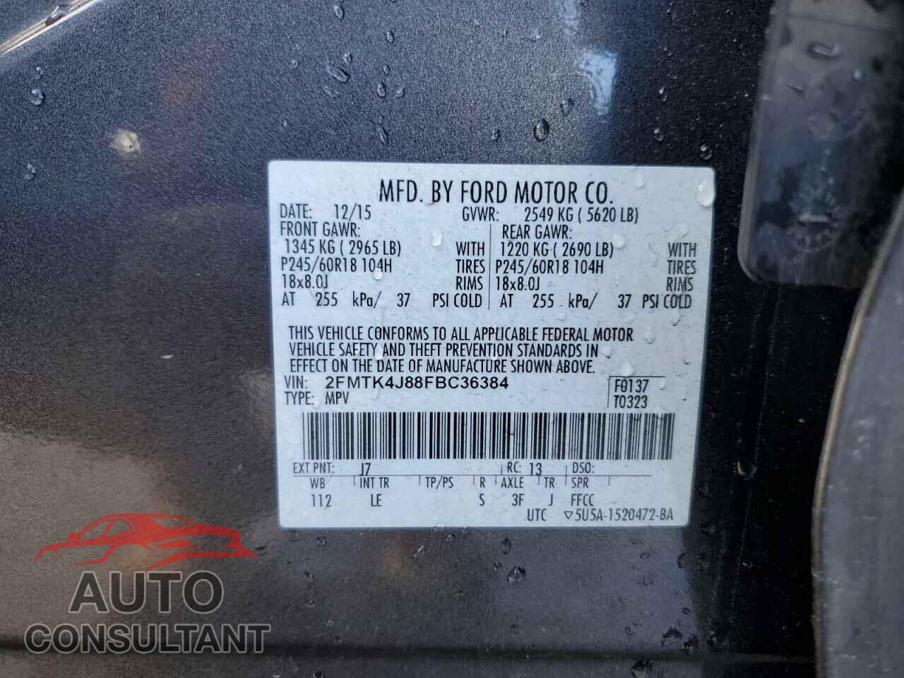 FORD EDGE 2015 - 2FMTK4J88FBC36384