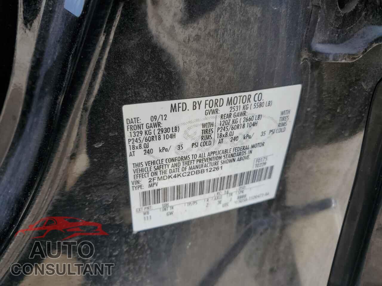 FORD EDGE 2013 - 2FMDK4KC2DBB12261