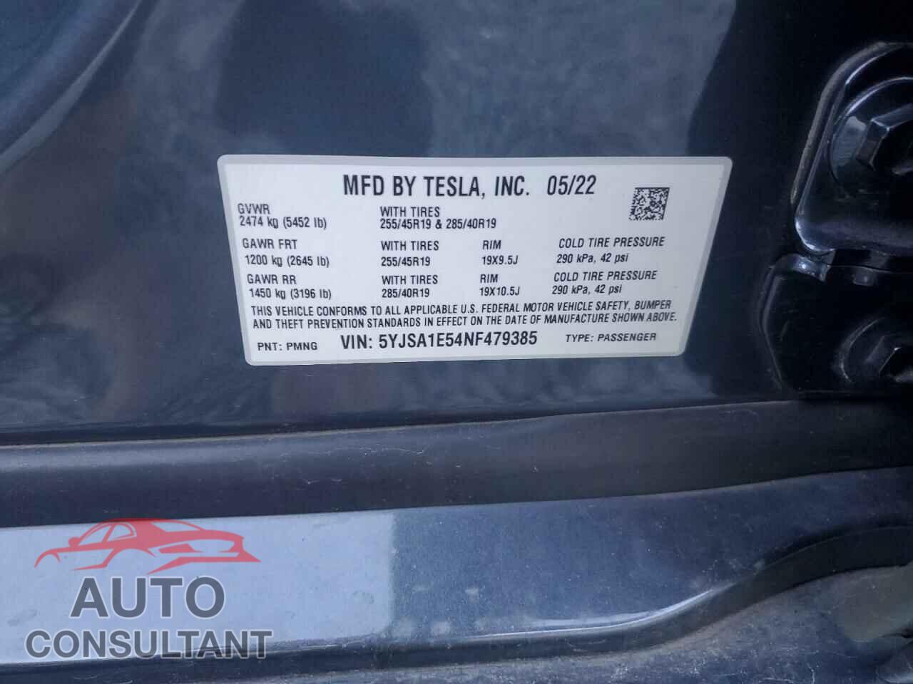 TESLA MODEL S 2022 - 5YJSA1E54NF479385
