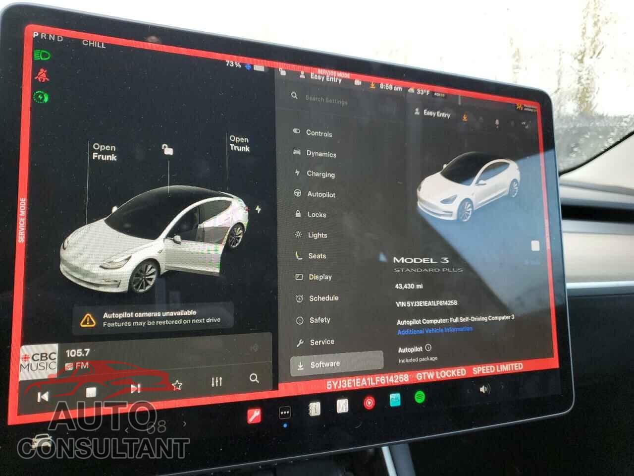 TESLA MODEL 3 2020 - 5YJ3E1EA1LF614258