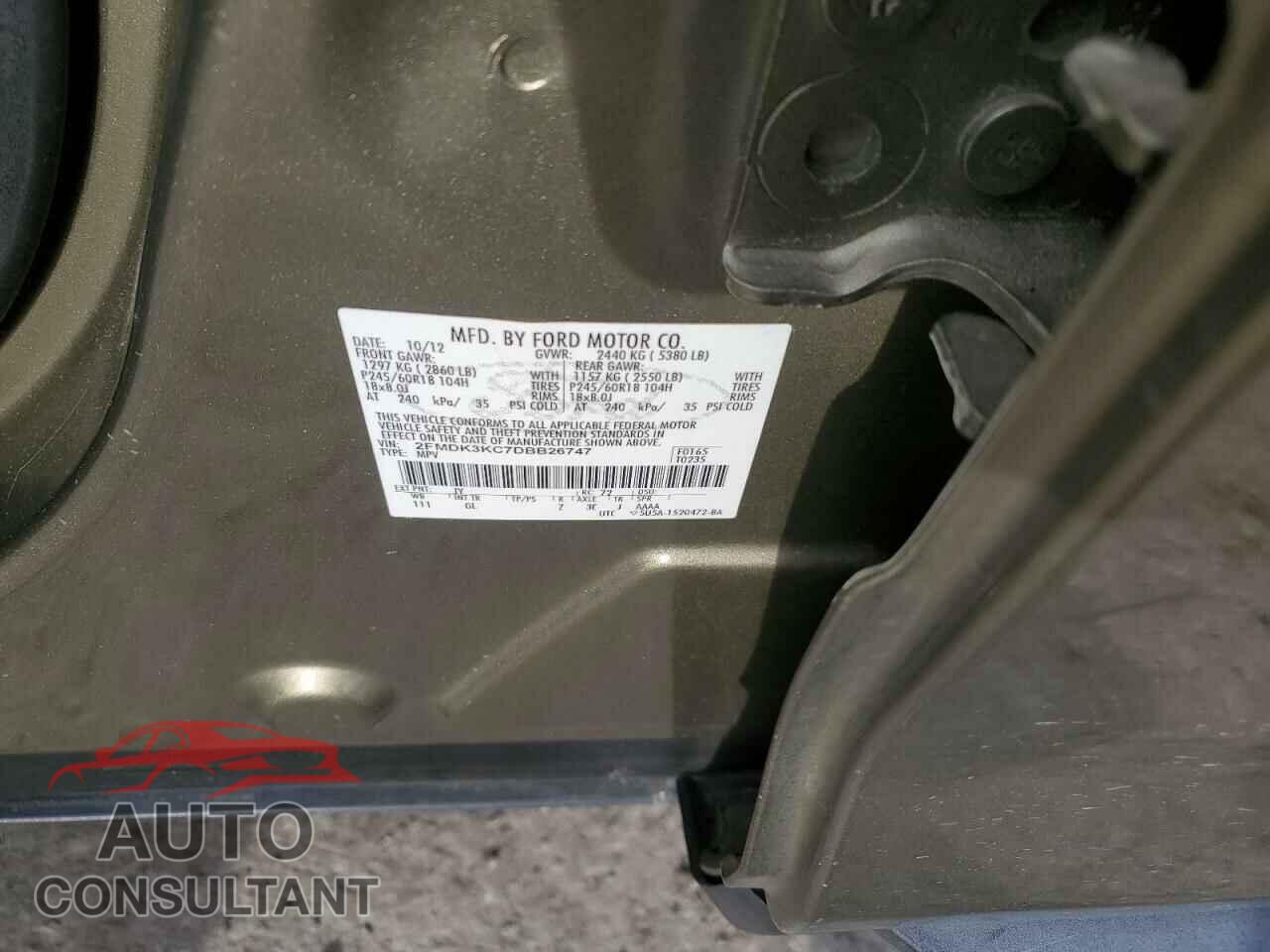 FORD EDGE 2013 - 2FMDK3KC7DBB26747