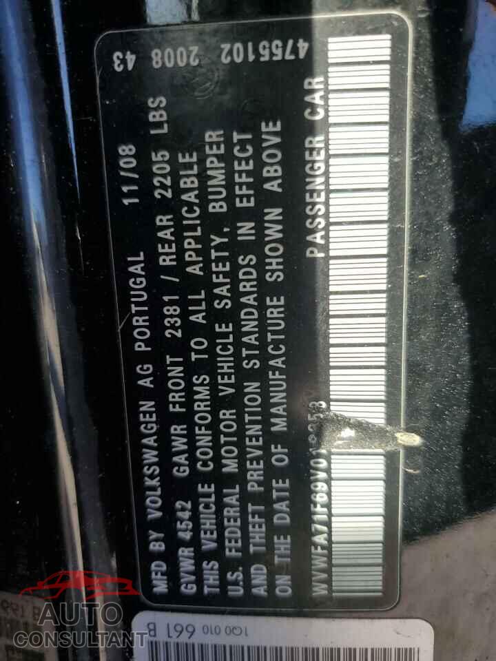 VOLKSWAGEN EOS 2009 - WVWFA71F69V018358