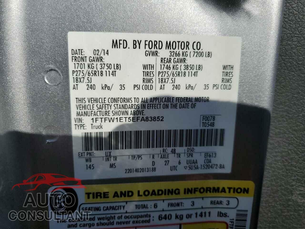FORD F-150 2014 - 1FTFW1ET5EFA83852