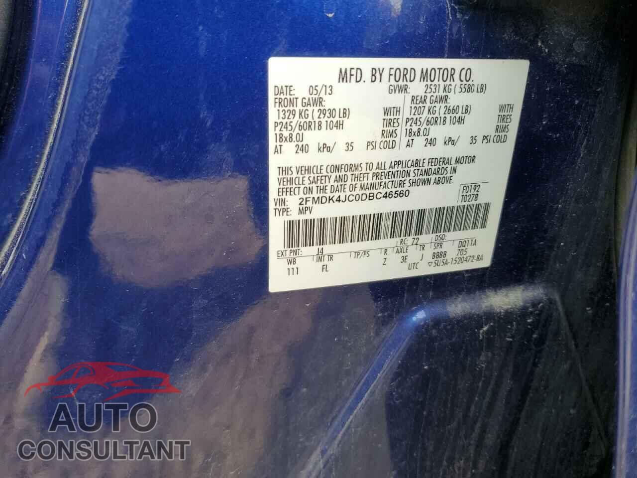 FORD EDGE 2013 - 2FMDK4JC0DBC46560