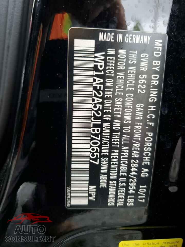 PORSCHE MACAN 2018 - WP1AF2A52JLB70657