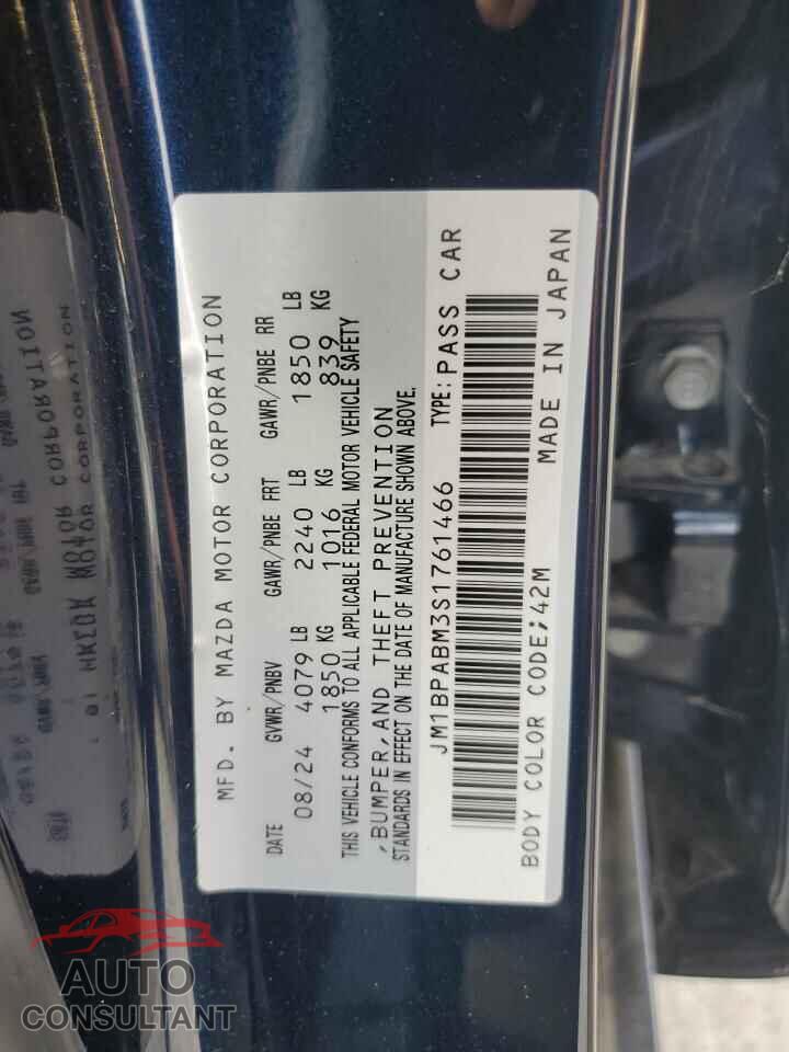 MAZDA 3 SELECT S 2025 - JM1BPABM3S1761466