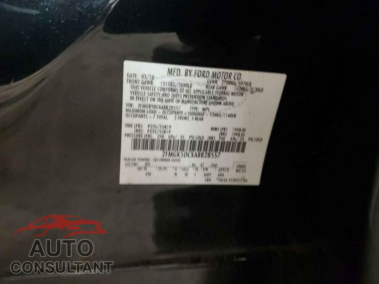 FORD FLEX 2010 - 2FMGK5DCXABB28557