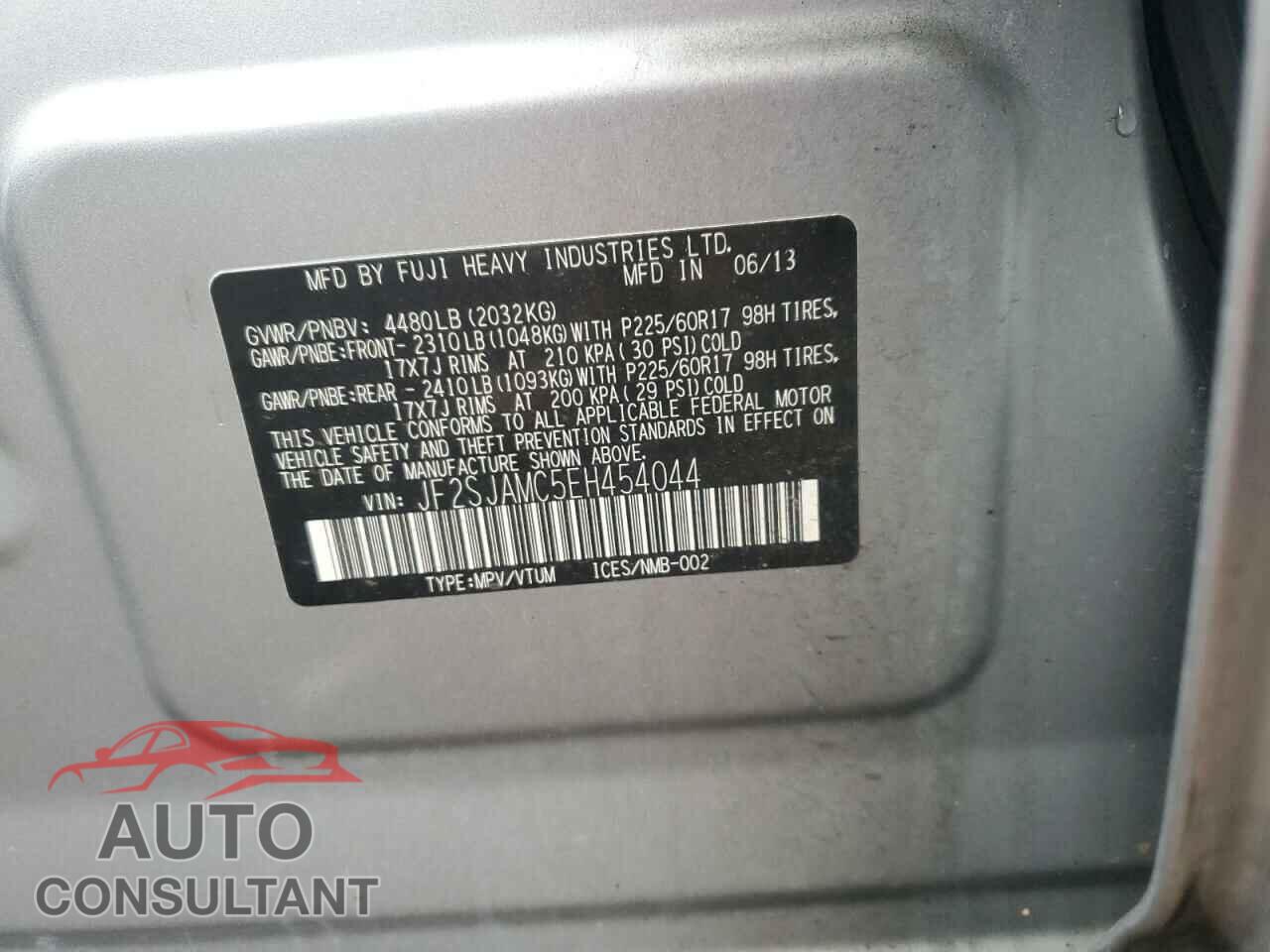 SUBARU FORESTER 2014 - JF2SJAMC5EH454044