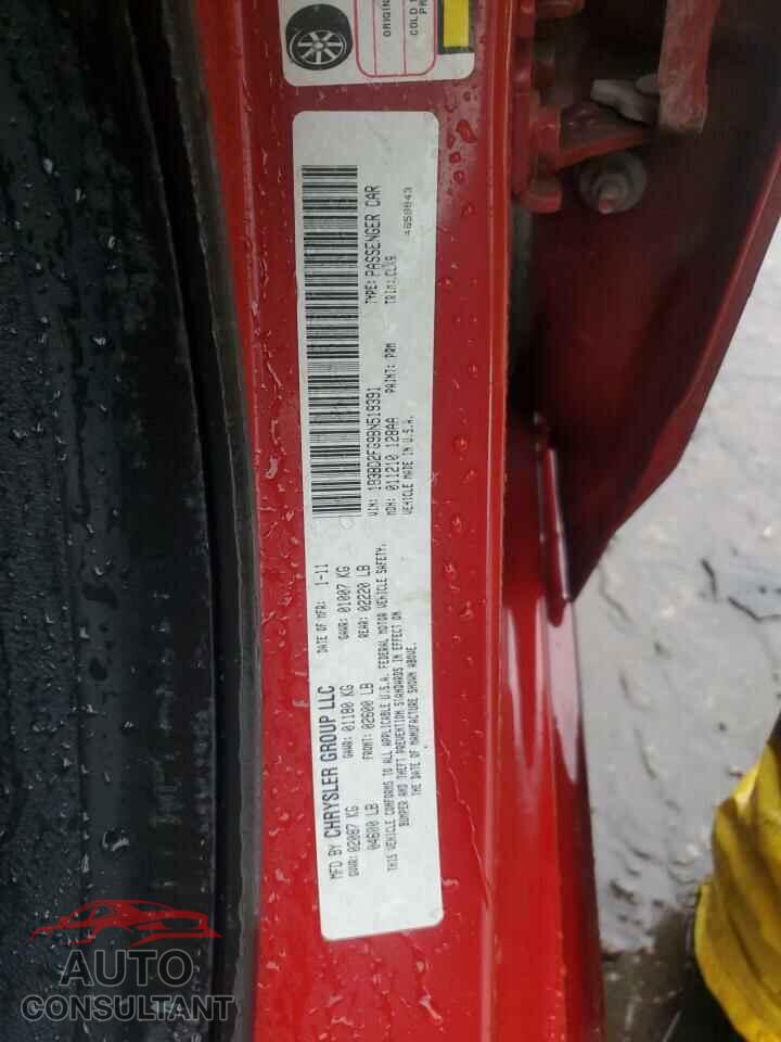 DODGE AVENGER 2011 - 1B3BD2FG9BN519391