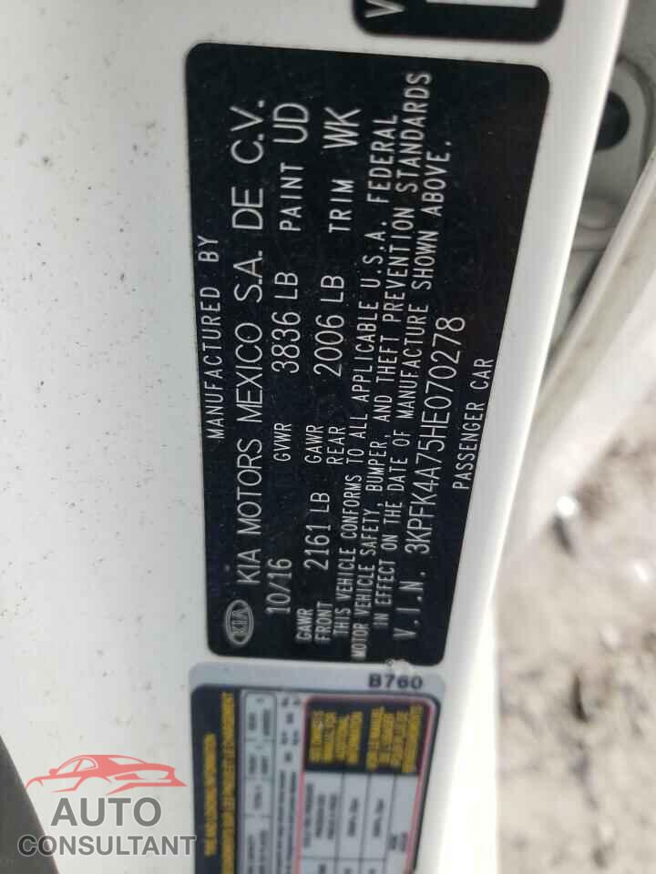 KIA FORTE 2017 - 3KPFK4A75HE070278