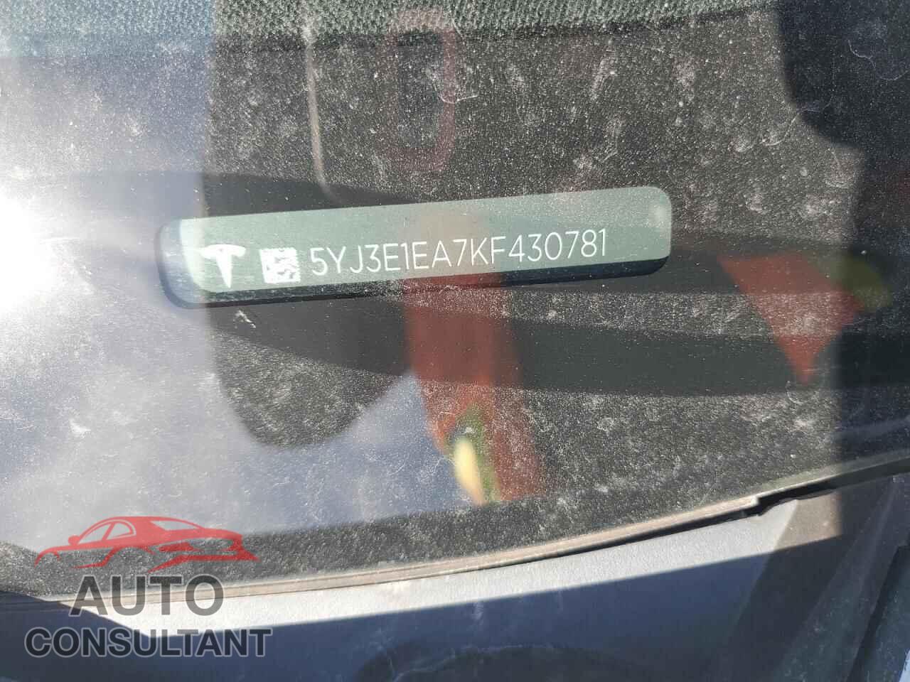 TESLA MODEL 3 2019 - 5YJ3E1EA7KF430781
