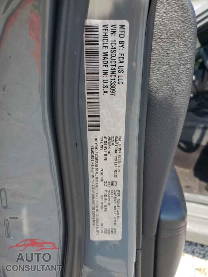 DODGE DURANGO 2022 - 1C4SDJCT4NC133097
