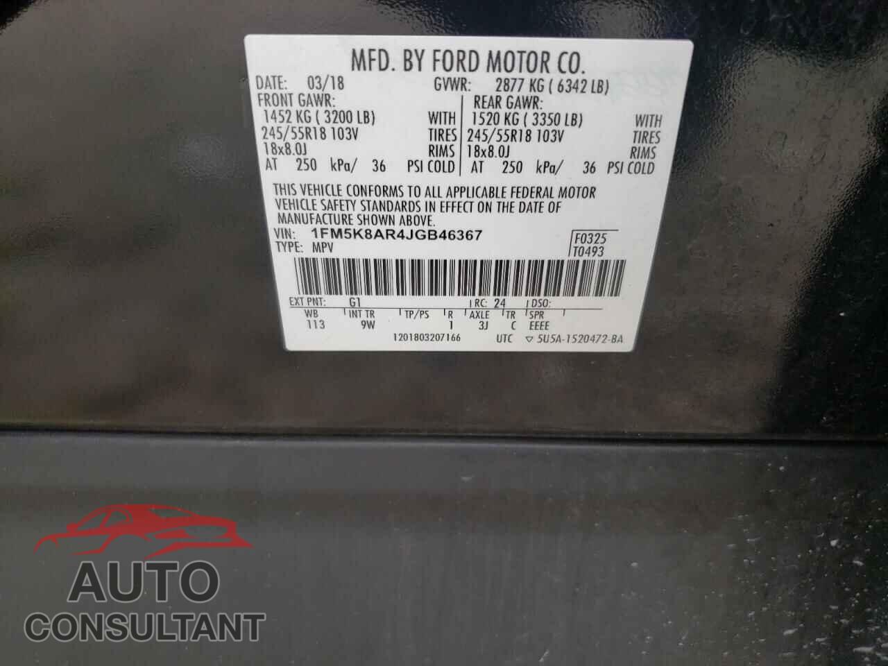 FORD EXPLORER 2018 - 1FM5K8AR4JGB46367