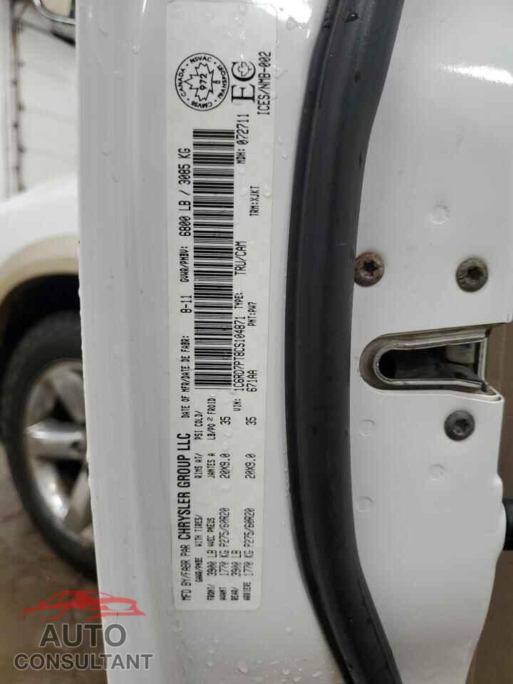 DODGE RAM 1500 2012 - 1C6RD7PT8CS104871