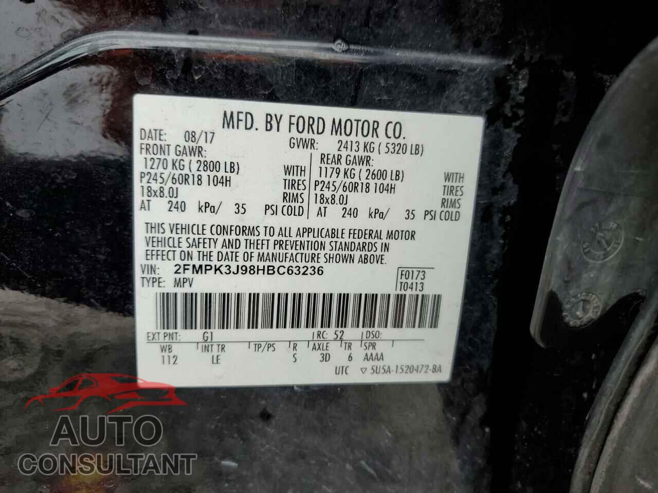 FORD EDGE 2017 - 2FMPK3J98HBC63236