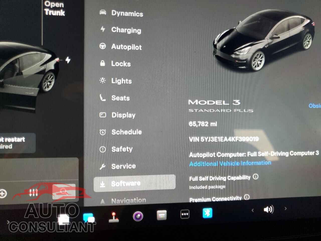 TESLA MODEL 3 2019 - 5YJ3E1EA4KF399019
