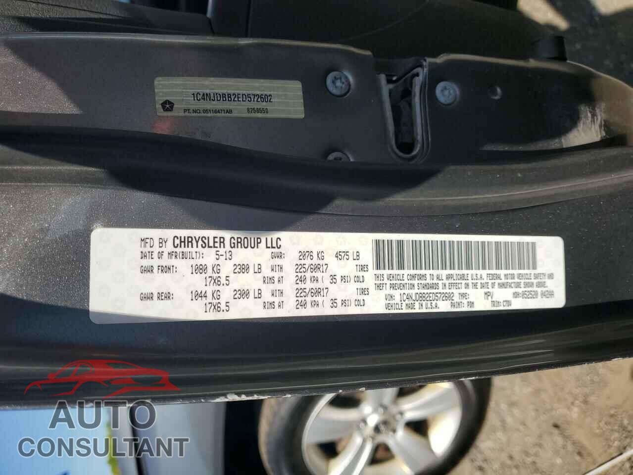 JEEP COMPASS 2014 - 1C4NJDBB2ED572602