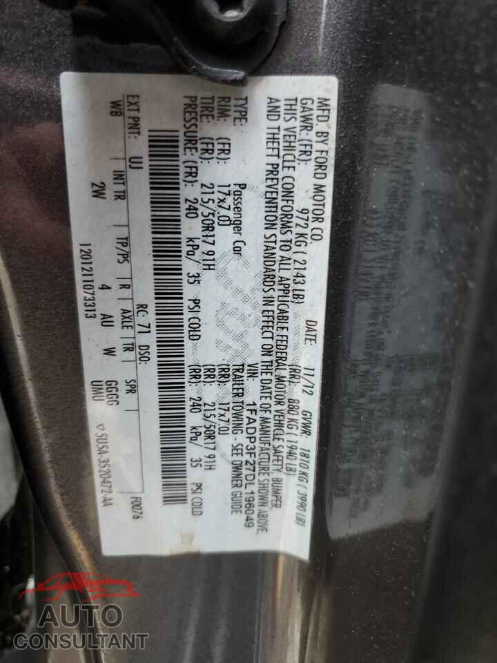 FORD FOCUS 2013 - 1FADP3F27DL196049