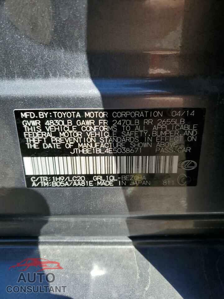 LEXUS GS350 2014 - JTHBE1BL4E5038671