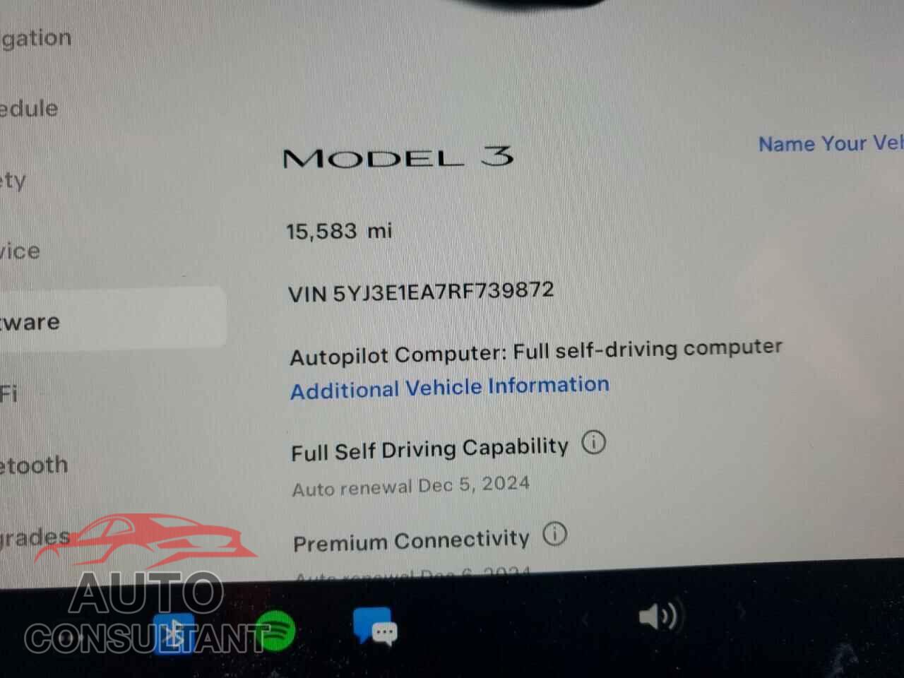 TESLA MODEL 3 2024 - 5YJ3E1EA7RF739872