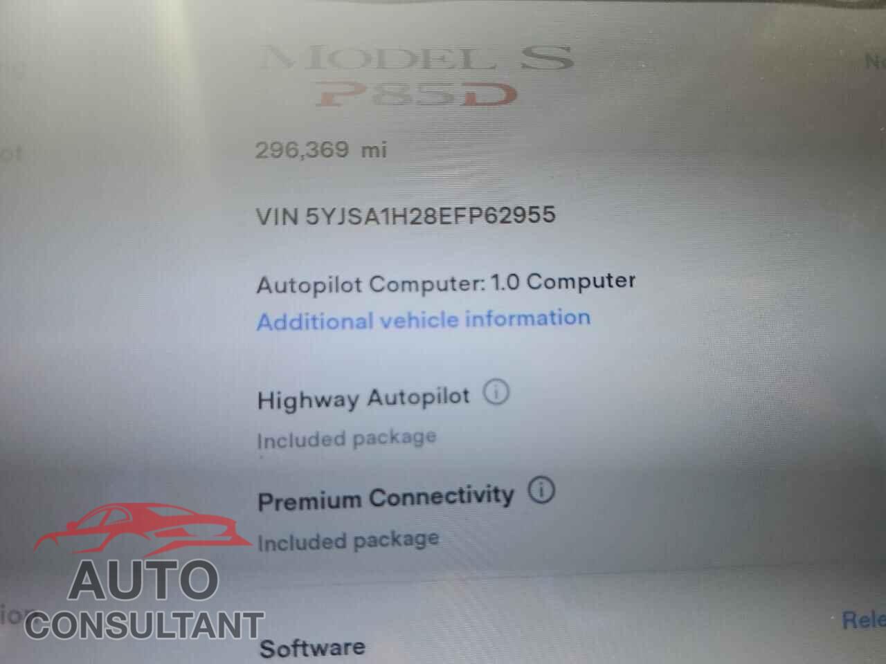 TESLA MODEL S 2014 - 5YJSA1H28EFP62955
