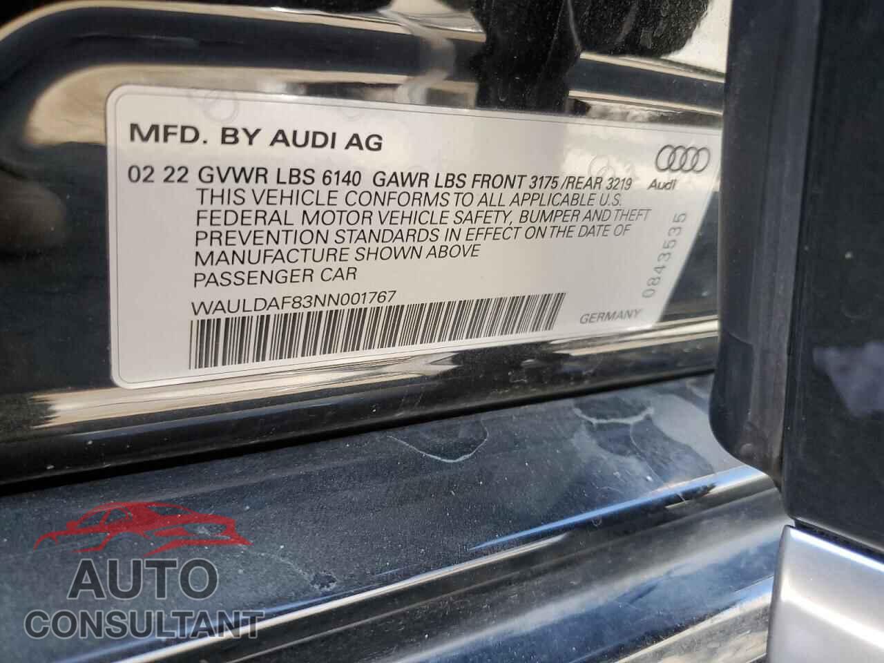 AUDI A8 2022 - WAULDAF83NN001767