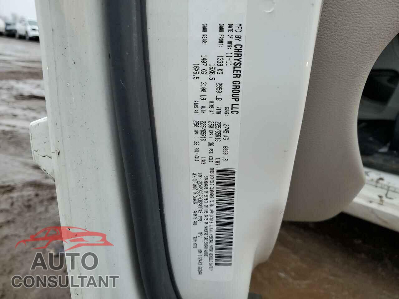 DODGE CARAVAN 2012 - 2C4RDGCG7CR203345