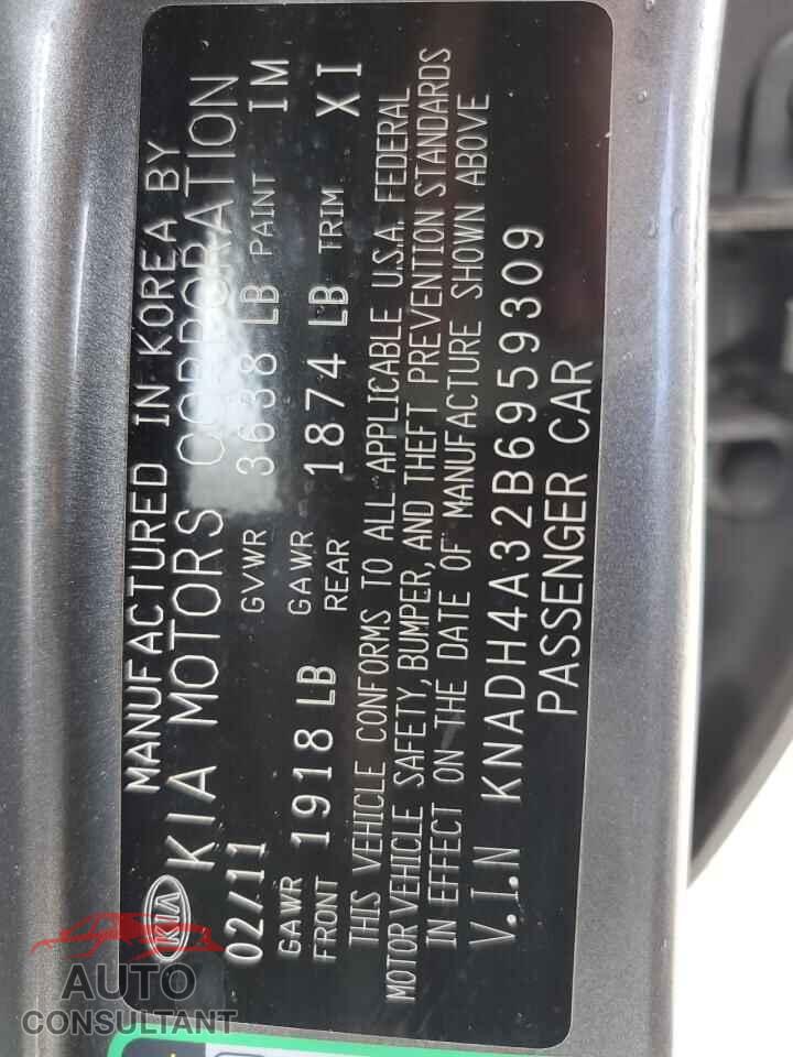 KIA RIO 2011 - KNADH4A32B6959309