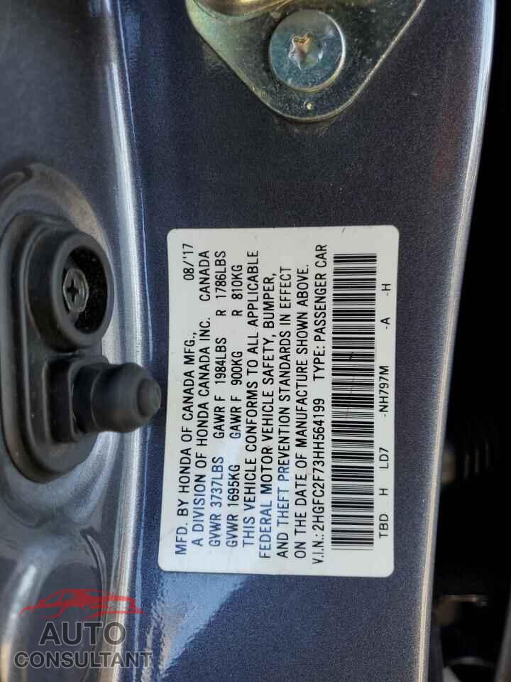 HONDA CIVIC 2017 - 2HGFC2F73HH564199
