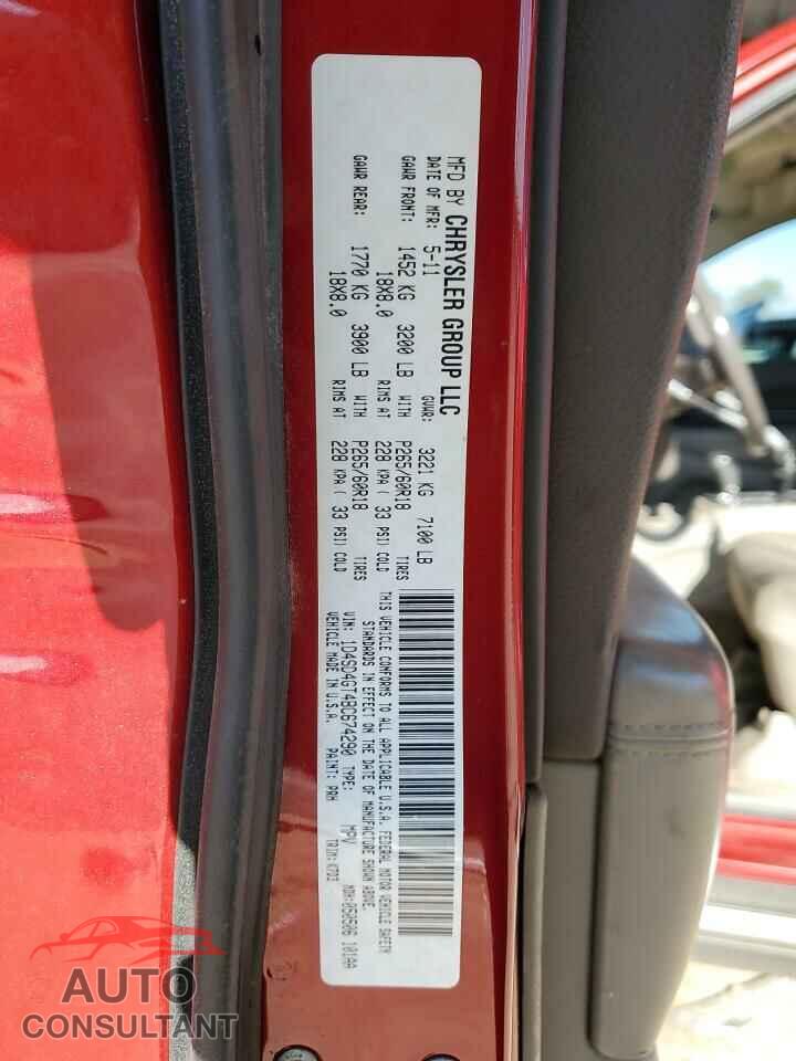 DODGE DURANGO 2011 - 1D4SD4GT4BC674290